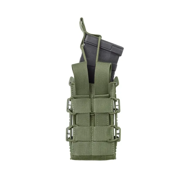 2 - Одинарний пластиковий підсумок під магазини AK\AR. Cordura 1000D. Molle. Олива