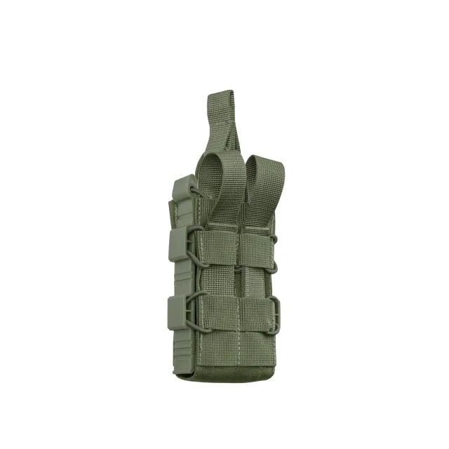 7 - Одинарний пластиковий підсумок під магазини AK\AR. Cordura 1000D. Molle. Олива