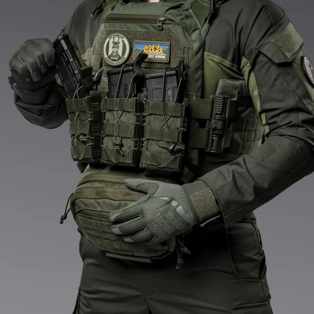 4 - Одинарний пластиковий підсумок під магазини AK\AR. Cordura 1000D. Molle. Олива