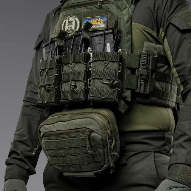 3 - Одинарний пластиковий підсумок під магазини AK\AR. Cordura 1000D. Molle. Олива