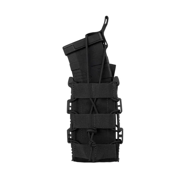 6 - Одинарний пластиковий підсумок під магазини AK\AR. Cordura 1000D. Molle. Чорний
