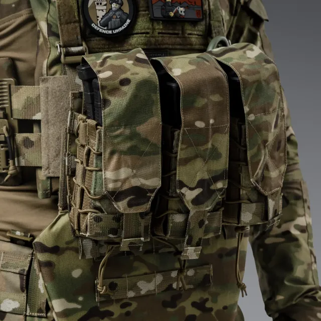 6 - Двойной закрытый подсумок под магазины AK\AR. Cordura 1000D. Molle. Мультикам