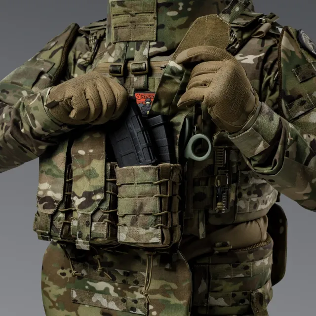 7 - Двойной закрытый подсумок под магазины AK\AR. Cordura 1000D. Molle. Мультикам