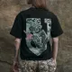 10 - Футболка Military Capybara. Хлопок/эластан. Черная. Размер М