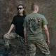 12 - Футболка Military Capybara. Хлопок/эластан. Черная. Размер М