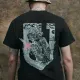 5 - Футболка Military Capybara. Хлопок/эластан. Черная. Размер М