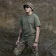 6 - Футболка Military Capybara. Хлопок/эластан. Олива. Размер М