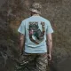 4 - Футболка Military Capybara. Хлопок/эластан. Серая. Размер М