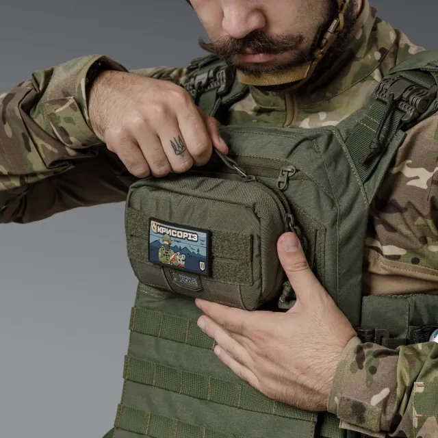 5 - Нагрудный админ-подсумок. MOLLE. Тактический подсумок. Олива