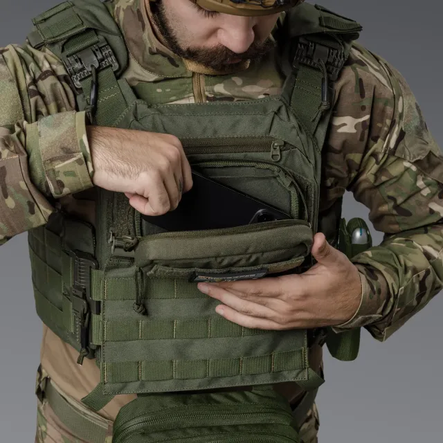 4 - Нагрудный админ-подсумок. MOLLE. Тактический подсумок. Олива