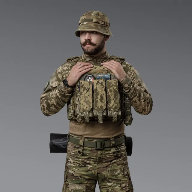 4 - Одинарный закрытый подсумок под магазины AK\AR. Cordura 1000D. Molle. Пиксель