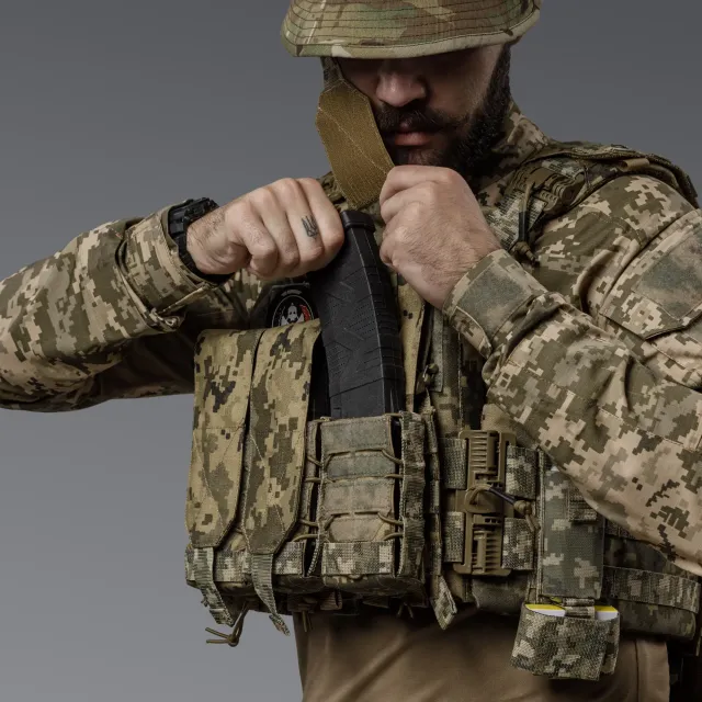5 - Одинарный закрытый подсумок под магазины AK\AR. Cordura 1000D. Molle. Пиксель