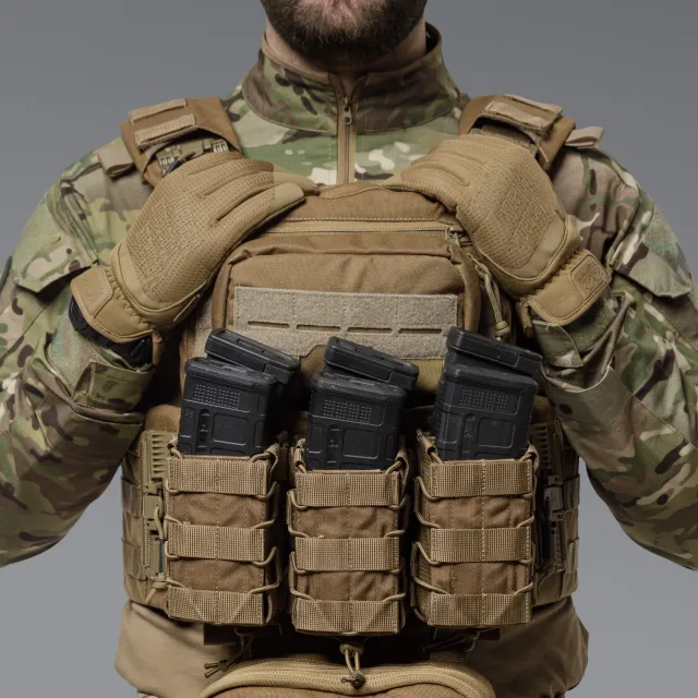 5 - Двойной подсумок под магазины AK\AR. Cordura 1000D. Molle. Койот