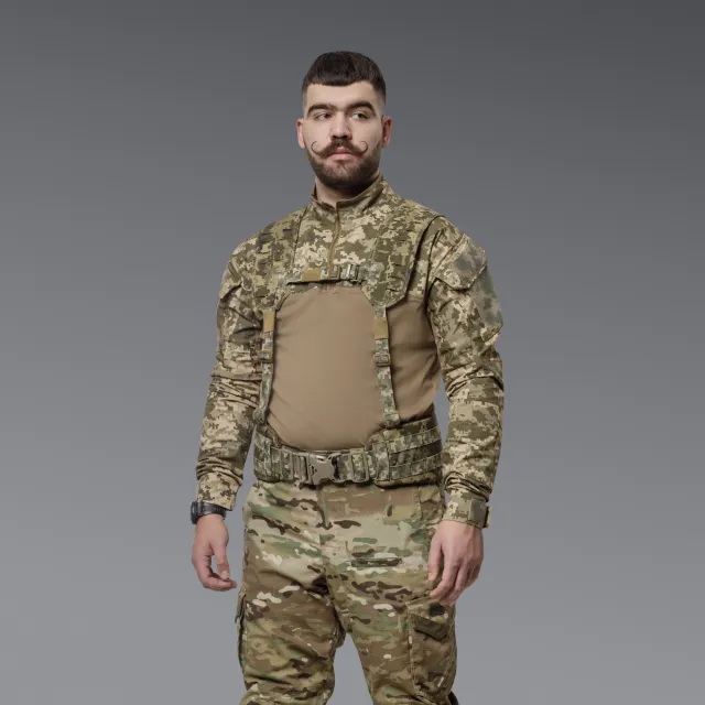 3 - Тактический разгрузочный пояс РПС 1 класса защиты, Cordura 1000D. Пиксель. S/M